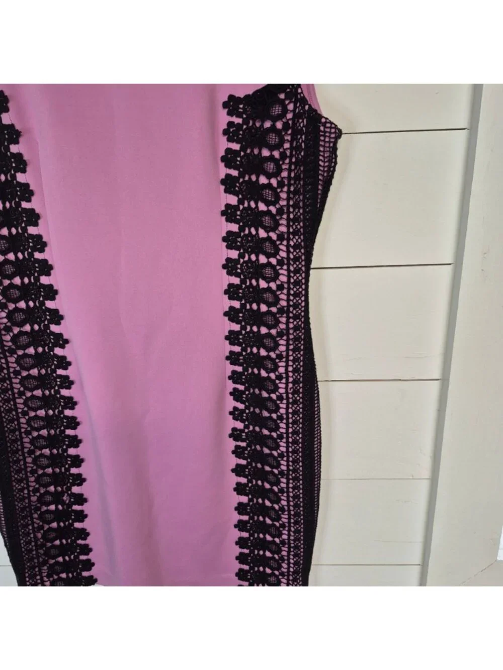 Moon Collection Women's Sleeveless Pink & Black Lace Panel Sheath Dress Size L - Picture 2 of 7